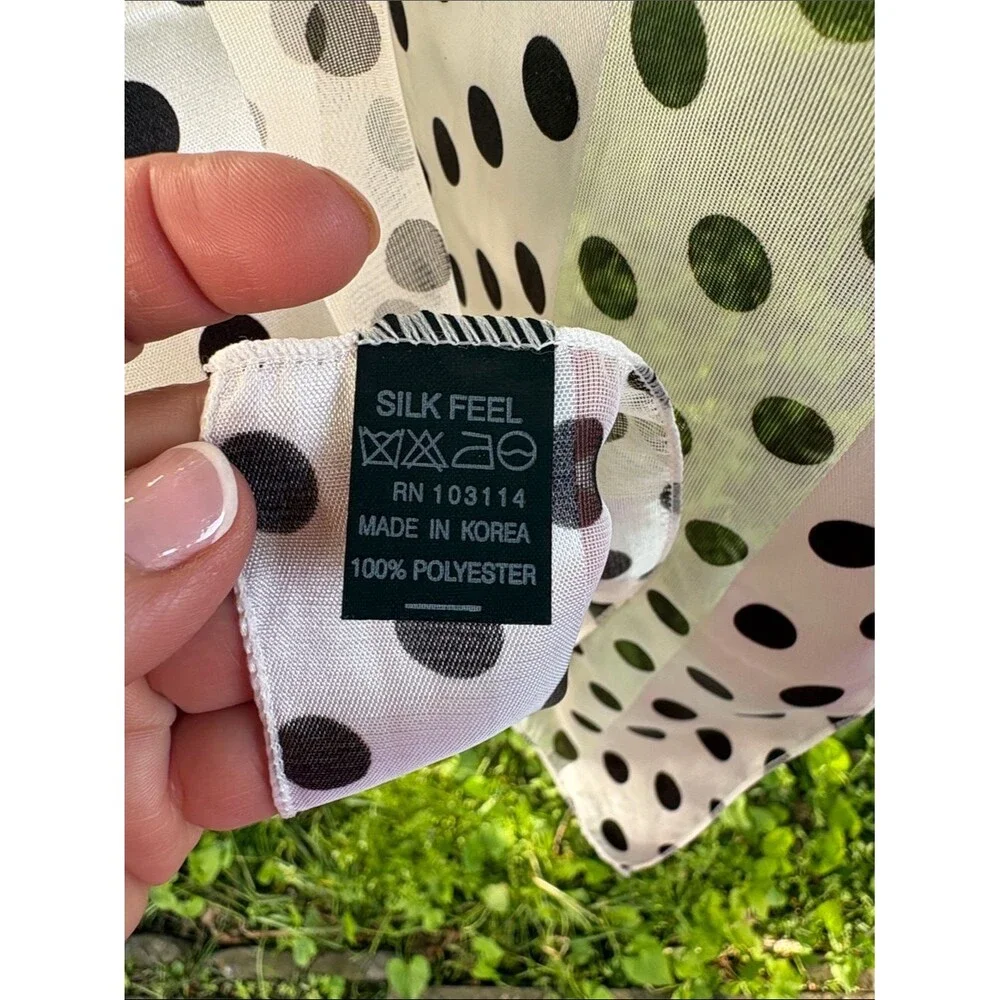 Polka Dot Sheer Scarf - Black and White